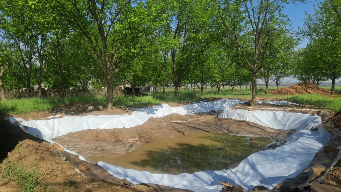 Earth Pond With 450 Micron Dark Earth Liner And UV Shield