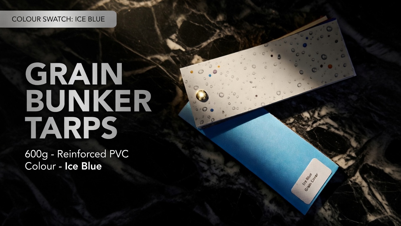 Grain Bunker Tarps 600g Ice Blue