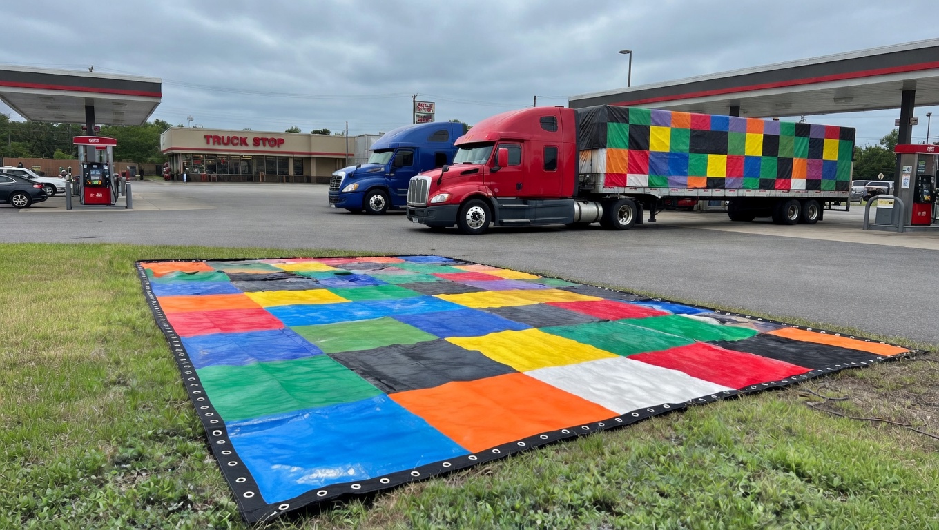 Rainbow Coloured Tarpaulins