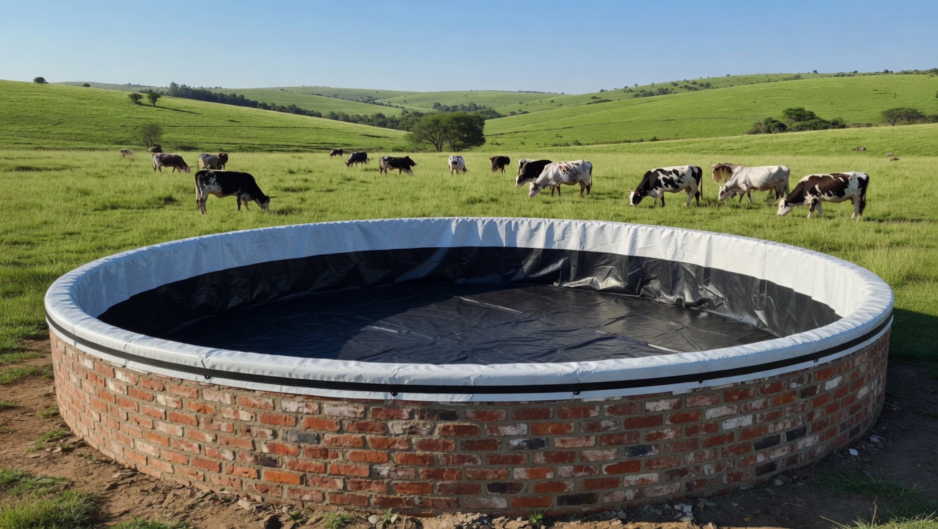Round Brick Reservoir Liner 450 Micron With UV Shield